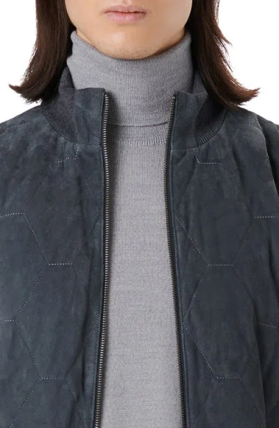 Bugatchi Men's Honeycomb Suede Full-zip Sweater Jacket In Asphalt