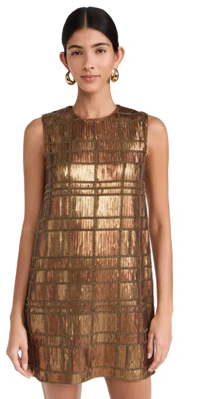 Alexis Emani Sequined Mini Shift Dress In Bronze