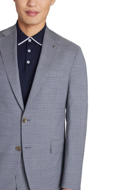 Jack Victor Dean Soft Constructed Plaid Stretch Wool Suit In Grey