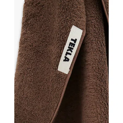 Tekla Kodiak Brown Striped Organic-cotton Bath Towel  70cm X 140cm In Kodiak Brown