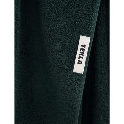 Tekla Forest Green Striped Organic-cotton Bath Towel  70cm X 140cm In Forest Green