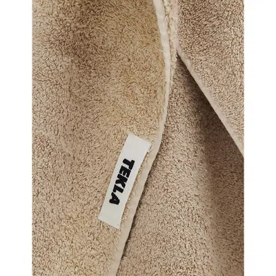 Tekla Sienna Striped Organic-cotton Washcloth 30cm X 30cm In Sienna