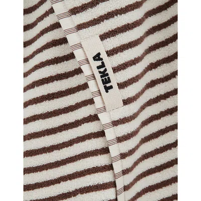 Tekla Kodiak Stripes Striped Organic-cotton Washcloth 30cm X 30cm In Kodiak Stripes