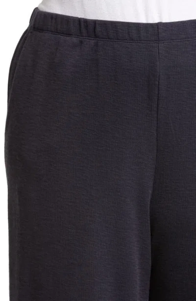 Eileen Fisher Slubby Cropped Wide-leg Pants In Nocturne