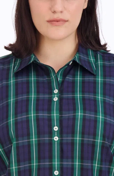 Foxcroft Olivia Plaid Button-up Shirt In Black Watch Pla