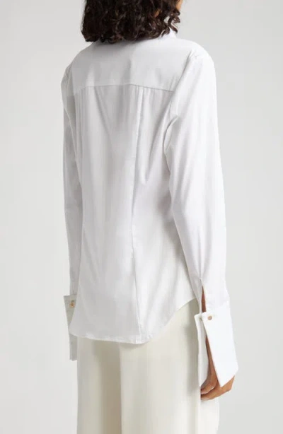 Twp Kennedy Cotton Blend Button-up Shirt In White