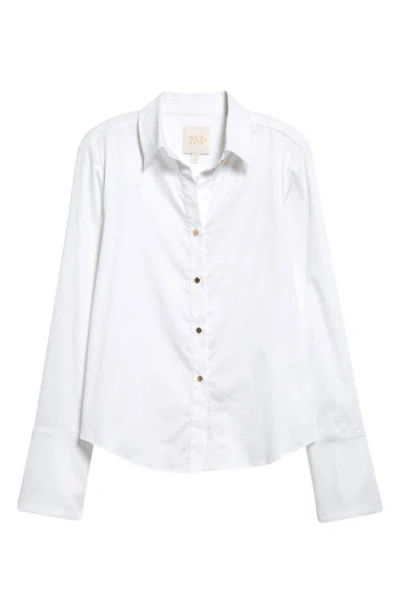 Twp Kennedy Cotton Blend Button-up Shirt In White