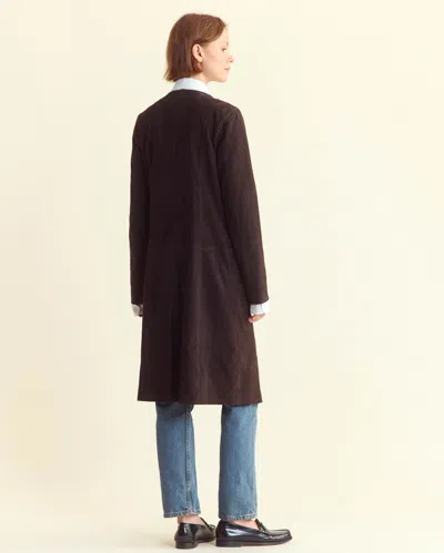 Billy Reid Suede Whip Stitch Coat In Java