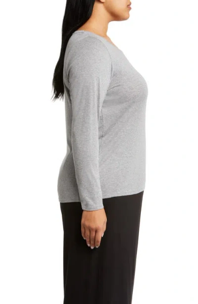 Eileen Fisher Organic Cotton Blend Top In Moon