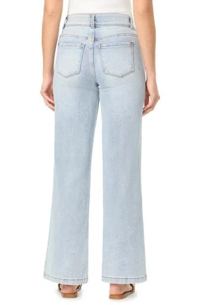 Curve Appeal Skylar High Waist Wide Leg Jeans In Sky Blue