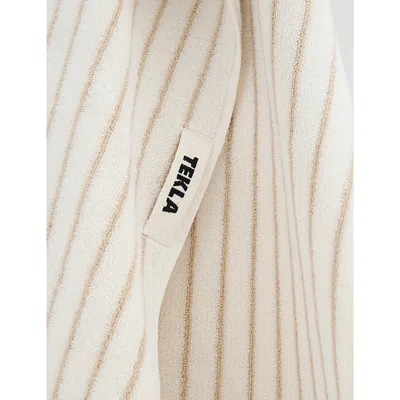 Tekla Sienna Stripes Bordered Organic-cotton Hand Towel 50cm X 80cm In Sienna Stripes