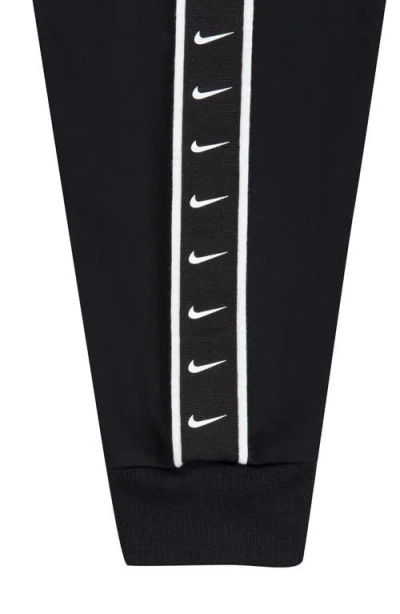 Nike Kids' Swoosh Tricot Track Jacket & Joggers Set In Black/white