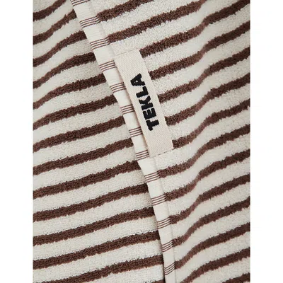 Tekla Kodiak Stripes Bordered Organic-cotton Hand Towel 50cm X 80cm In Kodiak Stripes