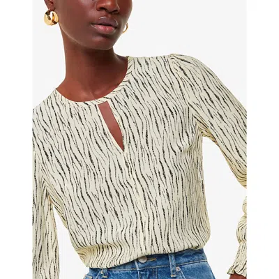 Whistles Shibori Stripe Detail Blouse, Size 16 In Cream
