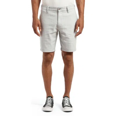 Mavi Jeans Noah Stripe Stretch Twill Flat Front Shorts In Blue Stripe Linen