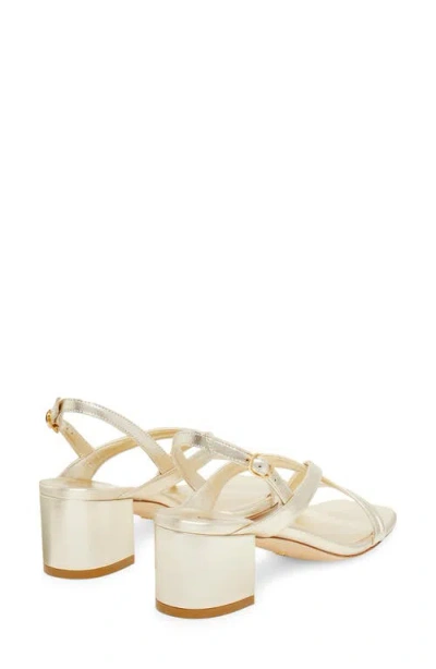 Stuart Weitzman Oasis Maui Metallic Slingback Sandals In Light Gold