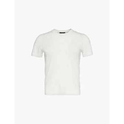 Theory Womens New Ivory Regal Round-neck Wool-blend T-shirt In New Ivory