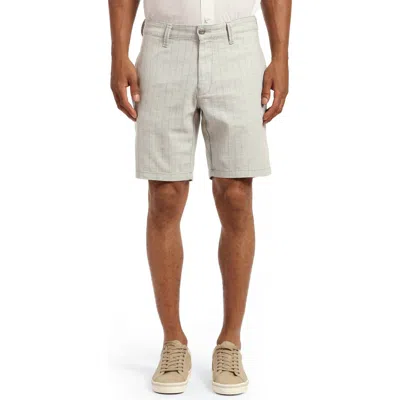 Mavi Jeans Noah Pinstripe Flat Front Stretch Twill Shorts In Grey Stripe Linen
