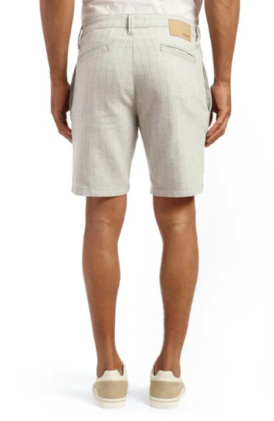 Mavi Jeans Noah Pinstripe Flat Front Stretch Twill Shorts In Grey Stripe Linen