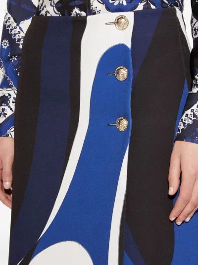Pucci Abstract-pattern Print Midi Skirt In 黑色