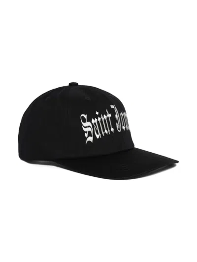 Saint Mxxxxxx Logo-embroidered Cotton-twill Trucker Cap In 黑色