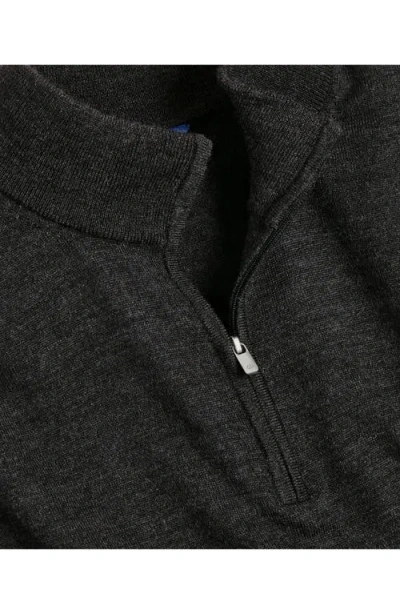 David Donahue Quarter Zip Pullover In Charcoal