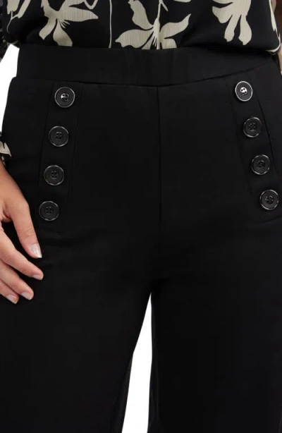 Ellen Tracy Sailor Wide Leg Pull-on Pants In Black