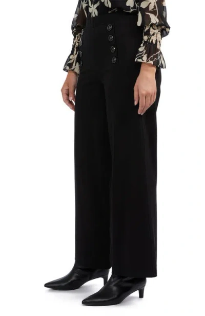 Ellen Tracy Sailor Wide Leg Pull-on Pants In Black