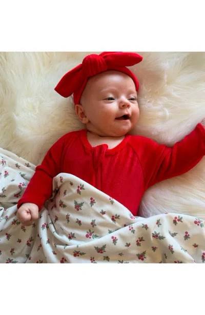 Toby Stretchy Velvet 3-piece Loungewear Set In Crimson