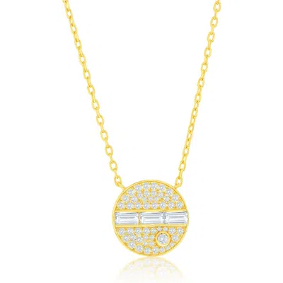 SIMONA SIMONA CZ CIRCLE PENDANT NECKLACE 