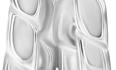 Simona Textured Double Row Hoop Earrings In Silver