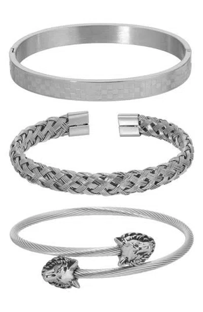 Shop Eye Candy Los Angeles 3-pack Assorted Chain Bracelets In Silver