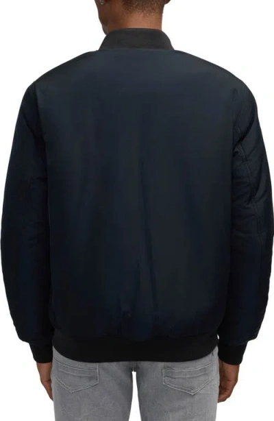 Scotch & Soda Evlon Reversible Faux Shearling Bomber Jacket In Black