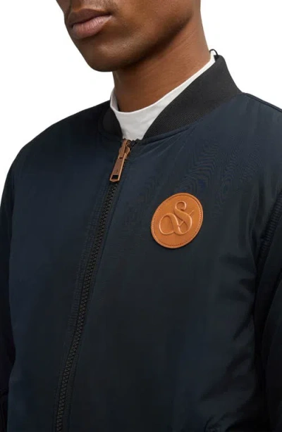Scotch & Soda Evlon Reversible Faux Shearling Bomber Jacket In Black