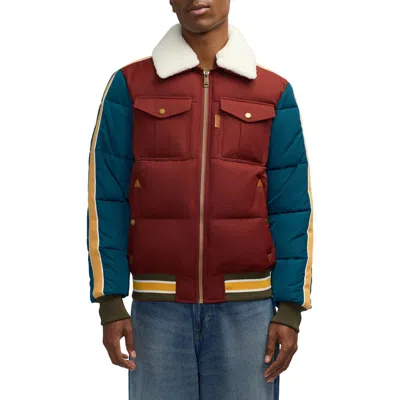 Scotch & Soda Men's Quilted Aviator Jacket With Removable Fleece Collar In Negroni