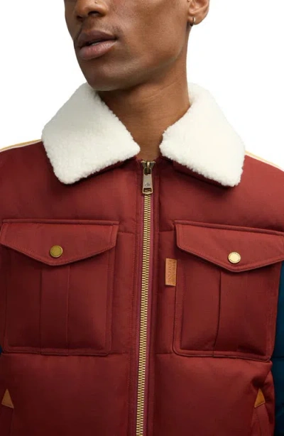 Scotch & Soda Men's Quilted Aviator Jacket With Removable Fleece Collar In Negroni