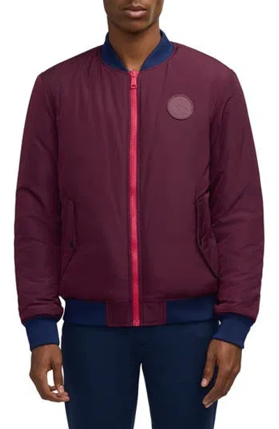 Scotch & Soda Men's Reversible Bomber Jacket In Dark Grape