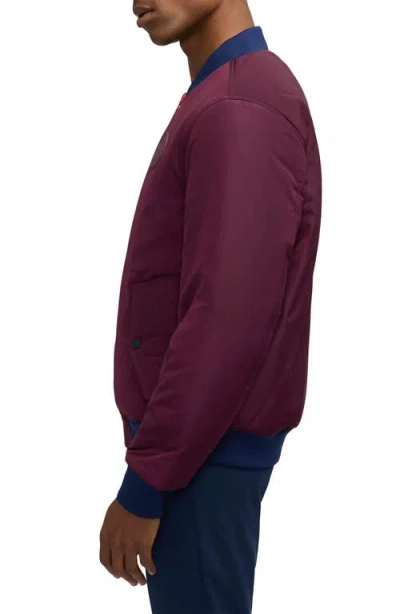 Scotch & Soda Men's Reversible Bomber Jacket In Dark Grape