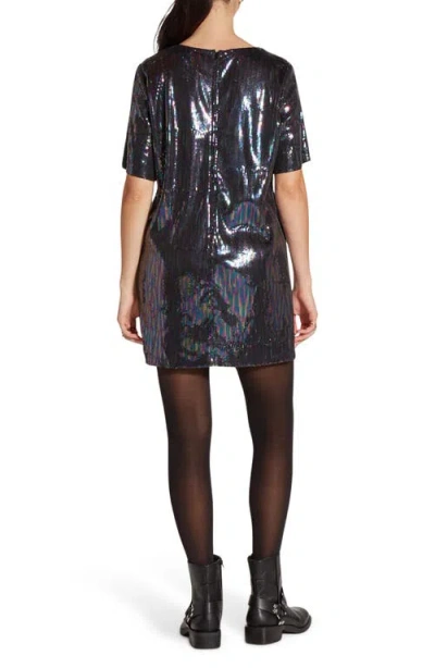 Wishlist Short Sleeve Sequin T-shirt Dress In Black