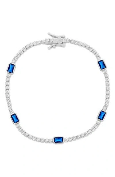 Simona Cz & Lab-grown Sapphire Chain Bracelet In Sapphire