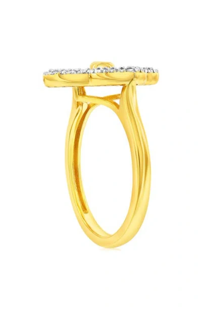 Simona Cubic Zirconia Border Flower Ring In Two-tone