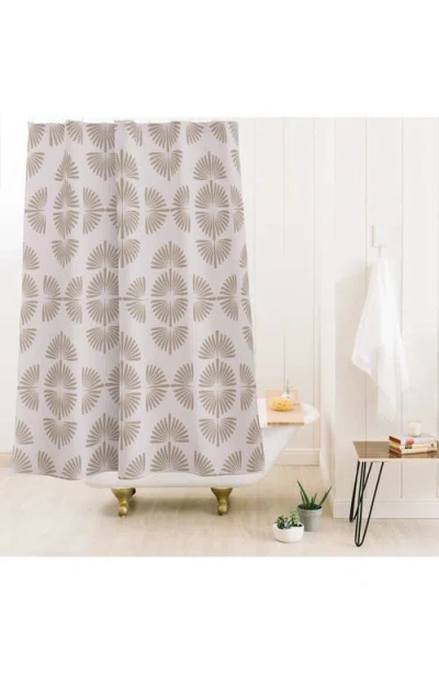 Deny Designs Orio Neutral Print Shower Curtain In Cream
