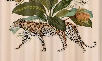 Deny Designs Risette Cheetah Print Light Shower Curtain In Beige