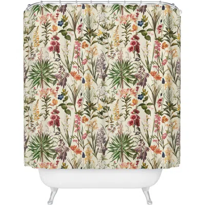 Deny Designs Secret Garden Xix Floral Print Shower Curtain In Cream
