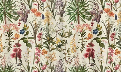 Deny Designs Secret Garden Xix Floral Print Shower Curtain In Cream