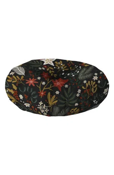 Deny Designs Dark Holidays Nature Floor Pillow In Black