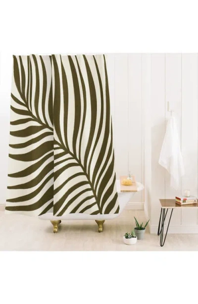 Deny Designs Leaf Print Shower Curtain In Beige