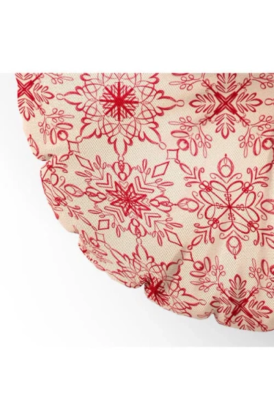 Deny Designs Snowflake Print Floor Pillow In Red
