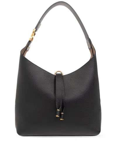 Shop Chloé Marcie Small Leather Hobo Bag In Black