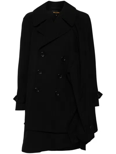 Shop Comme Des Garçons Wool Double-breasted Coat In Black